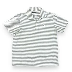 MALBON Golf Polo White With Black Stripes